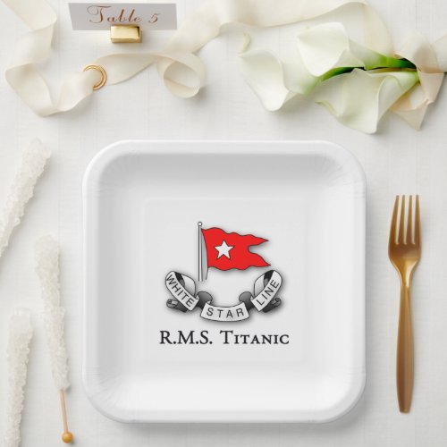 RMS Titanic White Star Line Paper Plates