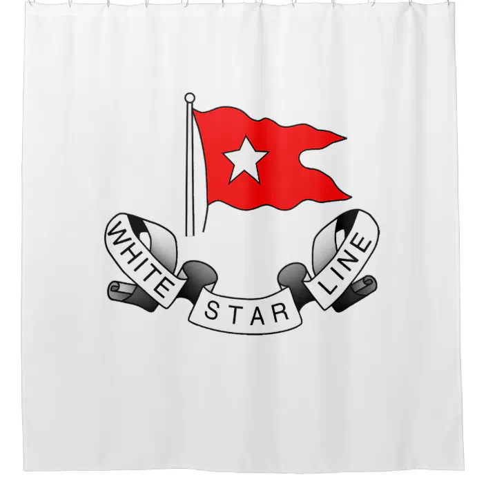 Rms Titanic White Star Line Red Flag, Zazzle Shower Curtain
