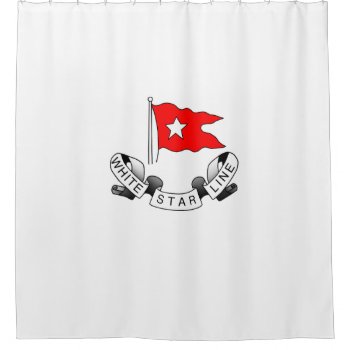 Rms Titanic White Star Line - Red Flag Star Logo Shower Curtain by InsideOut_Tees at Zazzle