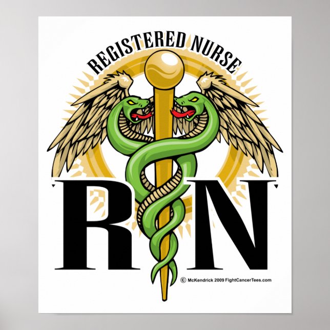 RN Caduceus Green Poster (Front)
