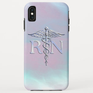 RN Caduceus Medical Mother Pearl Decor iPhone XS Max Case