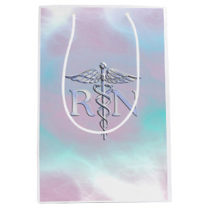 RN Caduceus Medical Mother Pearl Decor Medium Gift Bag