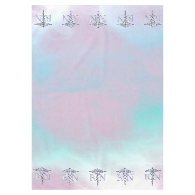 RN Caduceus Medical Mother Pearl Decor Tablecloth (Front)