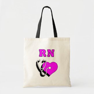 RN Nurses Hearts and Stethoscope Bags