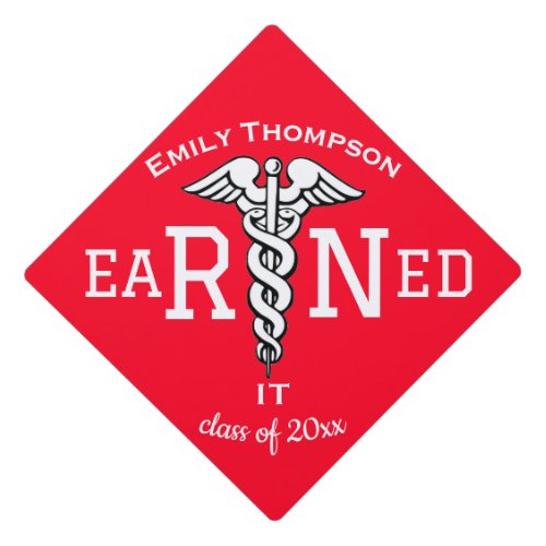 RN Earned it Graduation Cap Topper