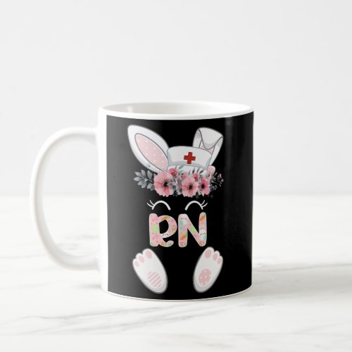 Rn Easter Nurse Floral Bunny Coffee Mug