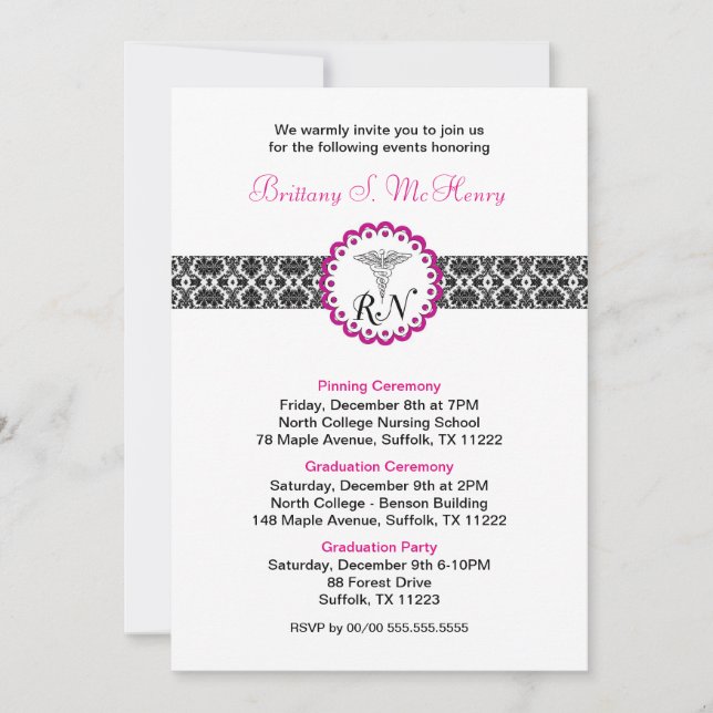 RN Graduation Invite / pinning graduation party (Front)