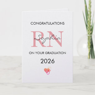 RN Graduation Personalized Name Class of 2026 Card