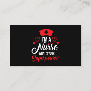 RN LVN CNA Nurse Superpower Cool Nursing Graduate Business Card