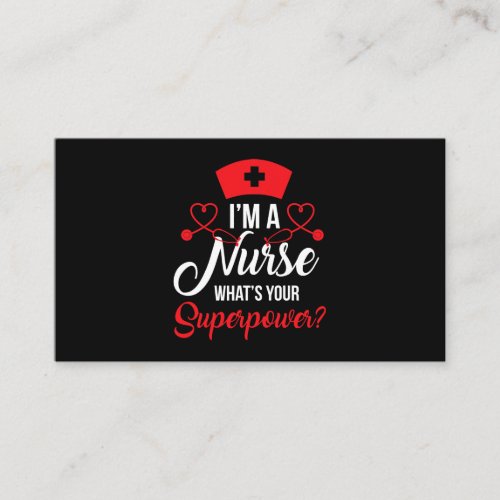 RN LVN CNA Nurse Superpower Cool Nursing Graduate  Business Card