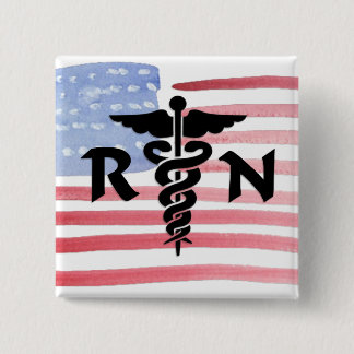 RN Medical Symbol Button
