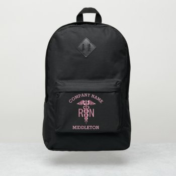 Rn Medical Symbol - Pink Port Authority® Backpack by DesignsbyDonnaSiggy at Zazzle