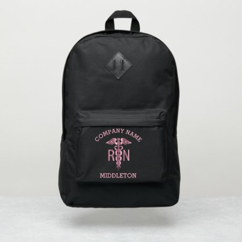 RN Medical Symbol _ Pink Port Authority Backpack