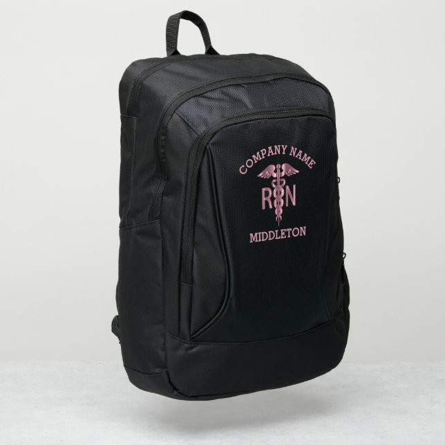 RN Medical Symbol - Pink  Port Authority® Backpack (Left Corner)