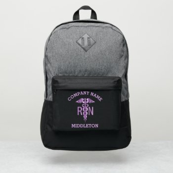 Rn Medical Symbol - Purple Port Authority® Backpack by DesignsbyDonnaSiggy at Zazzle