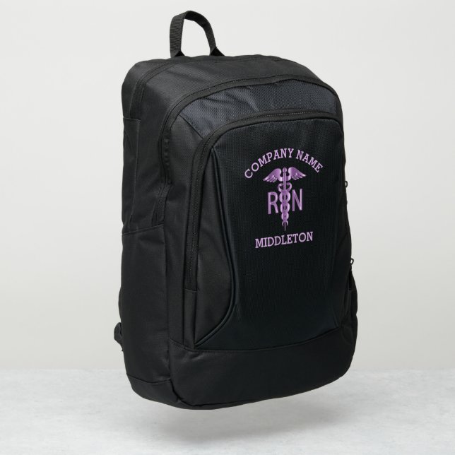 RN Medical Symbol - Purple Port Authority® Backpack (Left Corner)