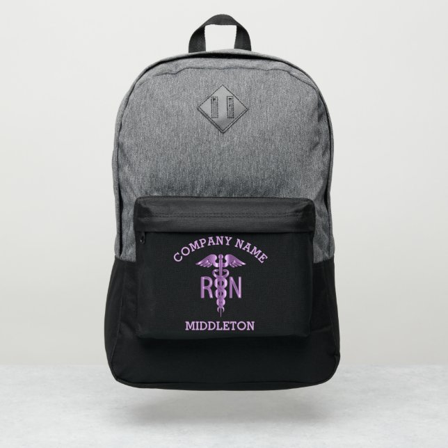 RN Medical Symbol - Purple Port Authority® Backpack (Front)
