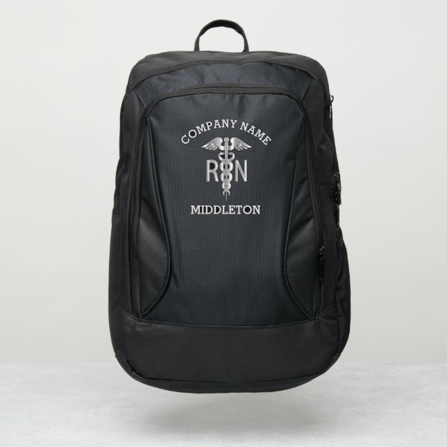 RN Medical Symbol - Silver Port Authority® Backpack (Front)