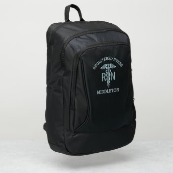 Rn Medical Symbol - Teal   Port Authority® Backpack by DesignsbyDonnaSiggy at Zazzle
