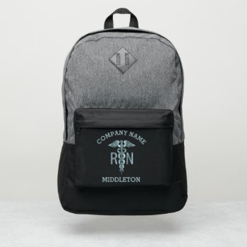 Rn Medical Symbol - Teal Port Authority® Backpack by DesignsbyDonnaSiggy at Zazzle