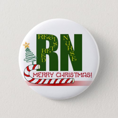 RN MERRY CHRISTMAS REGISTERED NURSE BUTTON