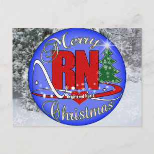 RN MERRY CHRISTMAS - REGISTERED NURSE HOLIDAY POSTCARD