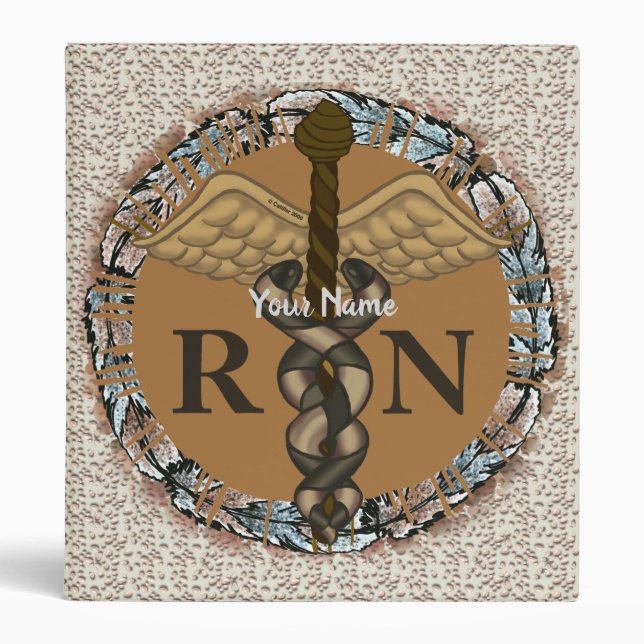 RN Nurse Caduceus 3 Ring Binder (Front)