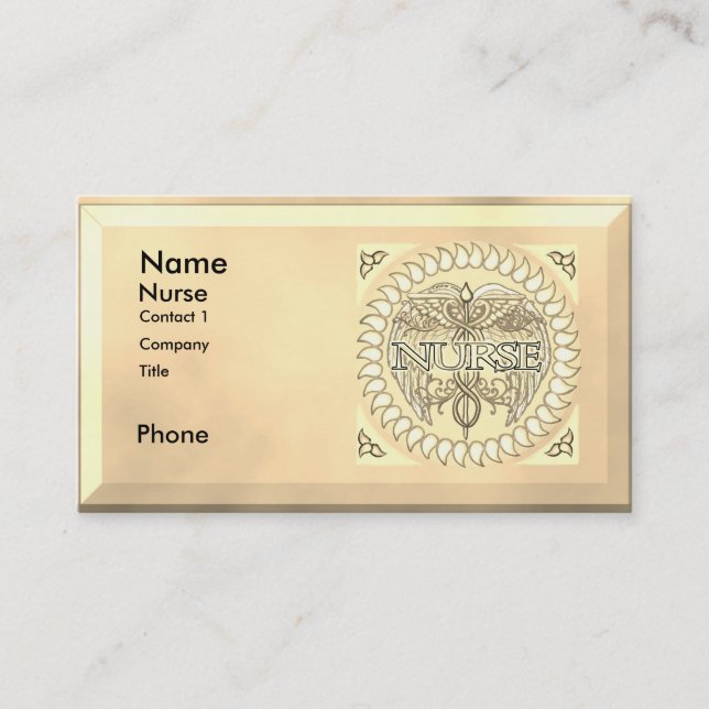 RN Nurse Caduceus Business Card (Front)
