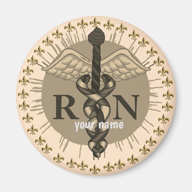 RN Nurse Caduceus Magnet (Front)