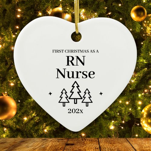 RN Nurse First Christmas Nursing Ceramic Ornament