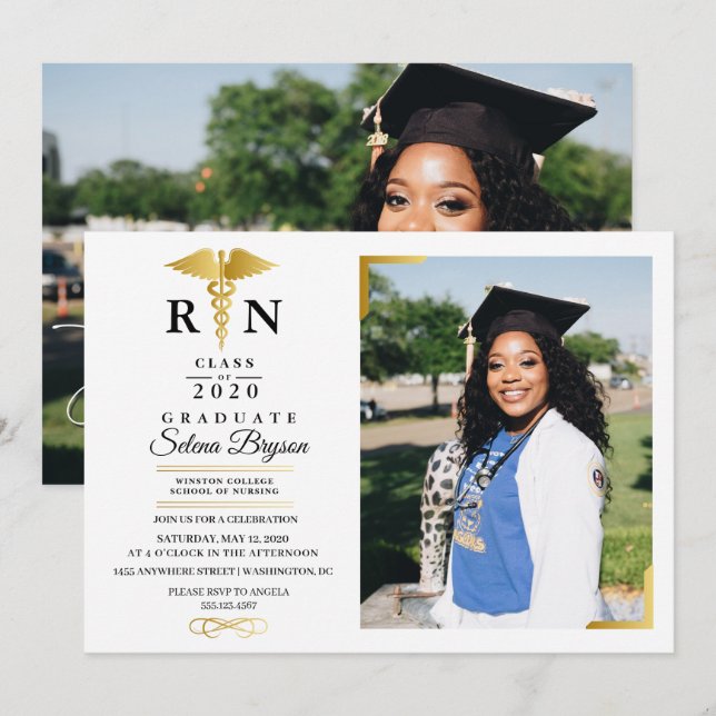 grad cards front and back Graduation Announcement (5x7) Card main image 0