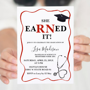 RN Nurse Graduation Party  Invitation