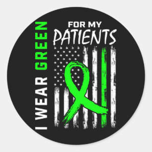 Rn Nurse Green For My Patients Kidney Disease Awar Classic Round Sticker