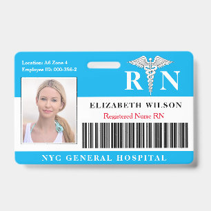 RN Nurse   Hospital Medical Employee Photo ID Badge