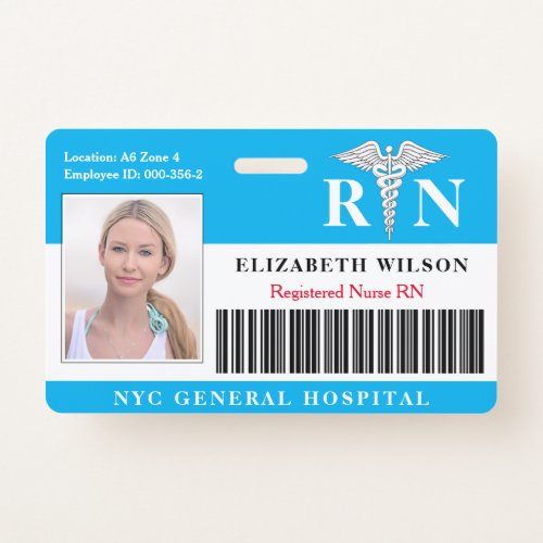 RN Nurse  Hospital Medical Employee Photo ID Badge