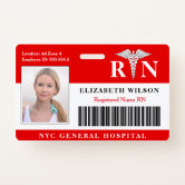 RN Nurse | Hospital Medical Employee Photo ID Badge