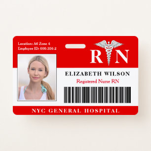 RN Nurse   Hospital Medical Employee Photo ID Badge