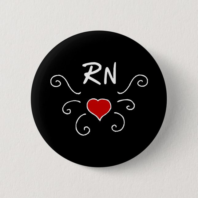 RN Nurse Love Tattoo Button (Front)