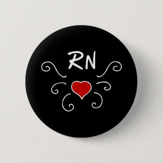 RN Nurse Love Tattoo Button