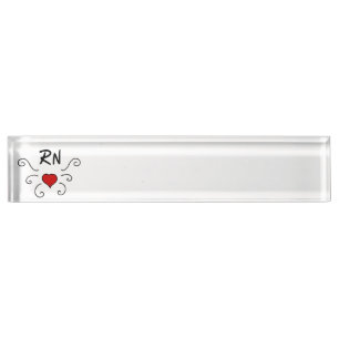 RN Nurse Love Tattoo Desk Name Plate