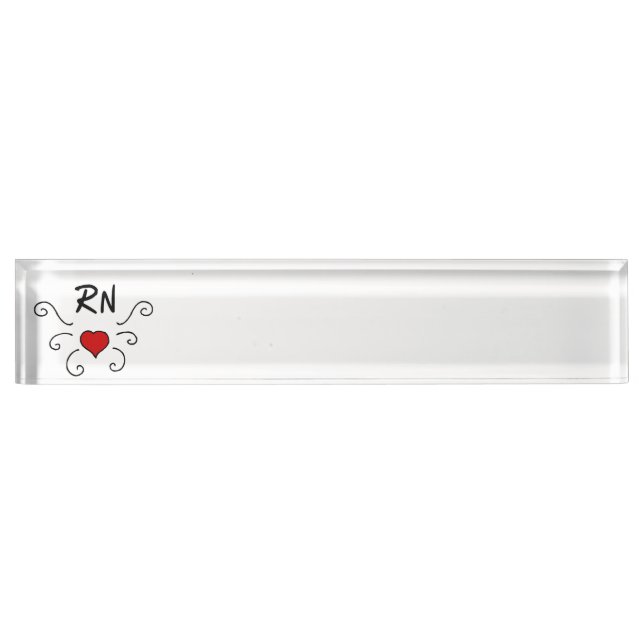 RN Nurse Love Tattoo Desk Name Plate (Front)