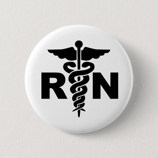 RN Nurse Medical Symbol Button (Front)