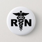 Red Cross Nurse Symbol Button with White Heart