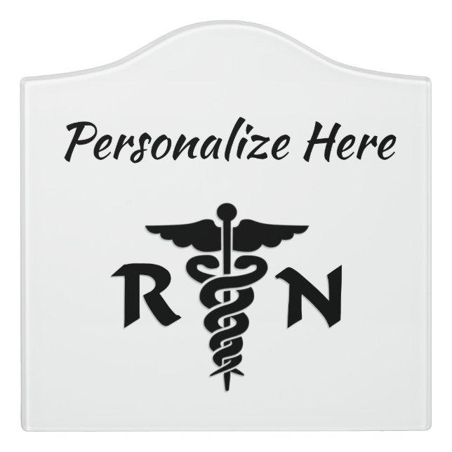 RN Nurse Medical Symbol   Door Sign (Large Crest Front)