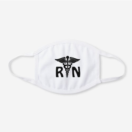 RN Nurse Medical Symbol White Cotton Face Mask