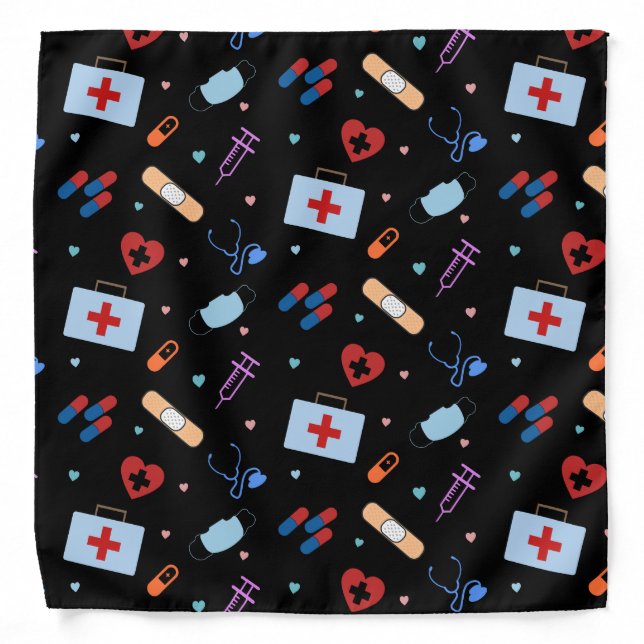 RN Nurse Nursing Student | Doctor Medical Pattern Bandana (Front)