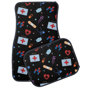 RN Nurse Nursing Student Doctor Medical Pattern Car Floor Mat