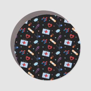 RN Nurse Nursing Student   Doctor Medical Pattern Car Magnet