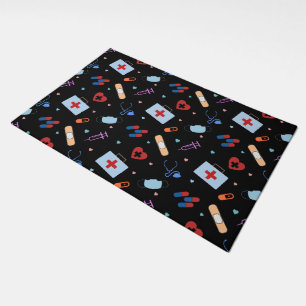RN Nurse Nursing Student Doctor Medical Pattern Doormat