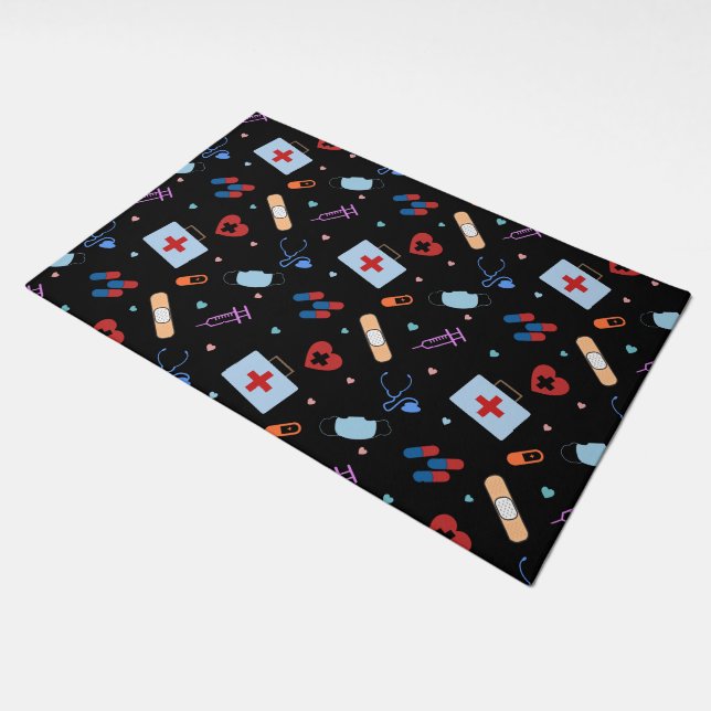 RN Nurse Nursing Student | Doctor Medical Pattern Doormat (Angled)
